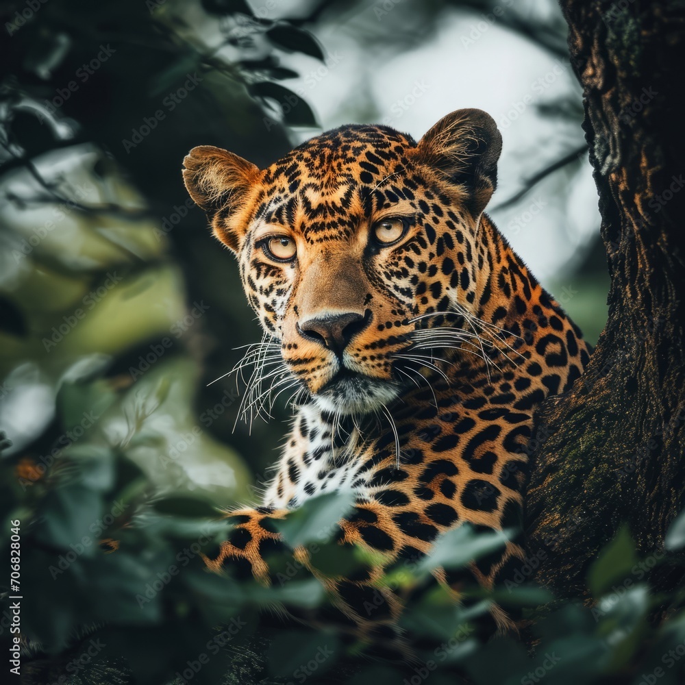 Obraz premium close up portrait of a leopard