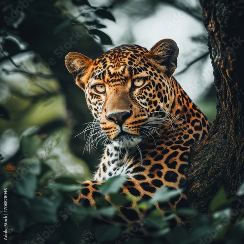 close up portrait of a leopard © Otseira