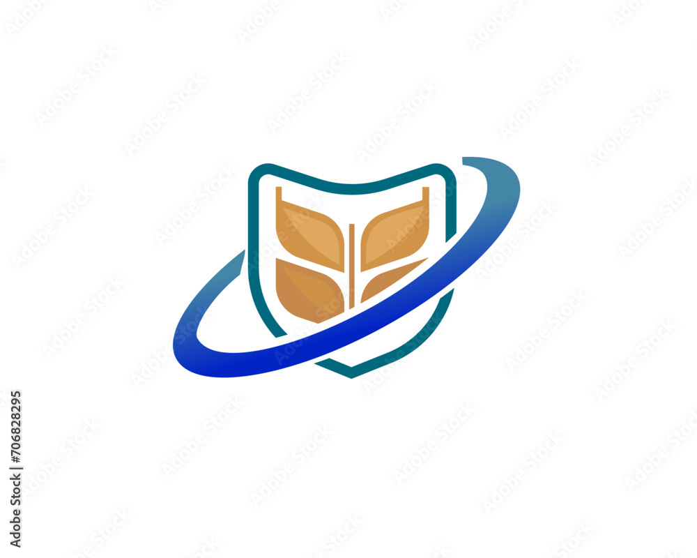 Shield wheat solution logo icon symbol design template illustration inspiration Shield wheat solution logo icon symbol design template illustration inspiration