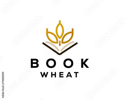 wheat book dictionary university logo icon symbol design template illustration inspiration