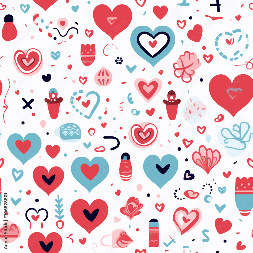 Love pattern background. Valentine concept. Generative AI