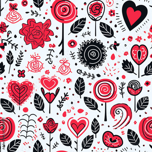 Love pattern background. Valentine concept. Generative AI