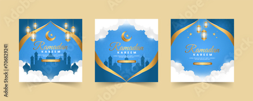 ramadan social media post template for Islamic celebration