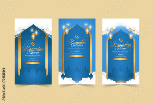 ramadan social media stories template for Islamic celebration