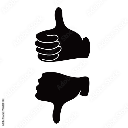 bad and good hand gesture design. recommend sign and symbol.