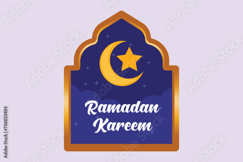 Welcoming Ramadan concept. Colored flat vector illustration isolated.