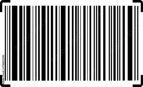 Barcode Icon. Almost black barcode for scanning to check product prices Isolated on transparent background. Trendy vector illustration buy market mark symbol for website design and mobile app.