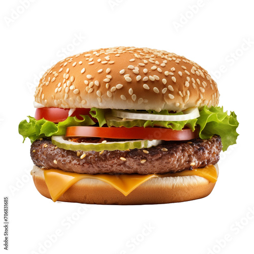Hamburger isolated on transparent background