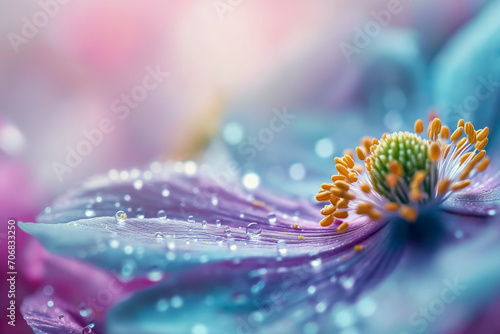Beautiful Anemone Flower Close-Up Abstract Background photo