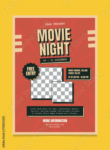 Retro Movie Festival Event Poster