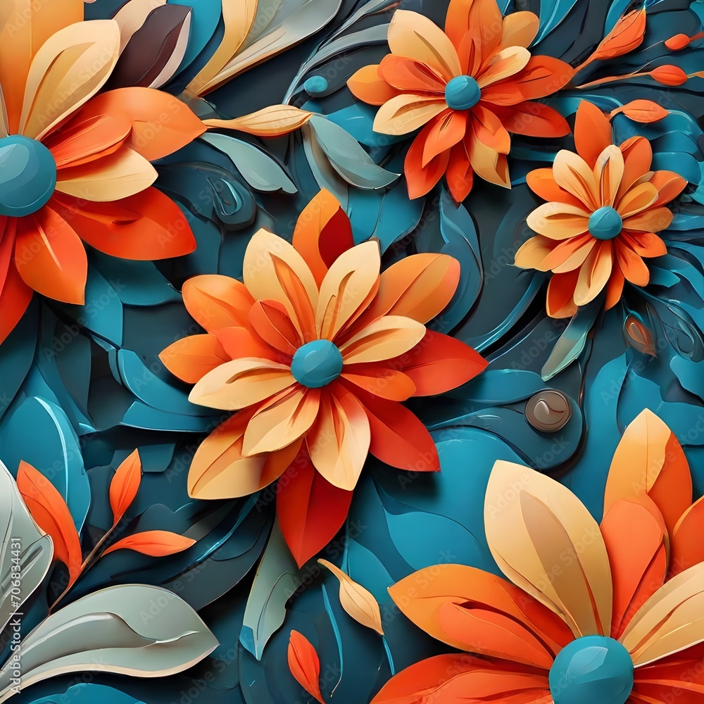 Abstract floral background with flowers and leaves. Vector illustration. Abstract floral background with flowers and leaves. Vector illustration.