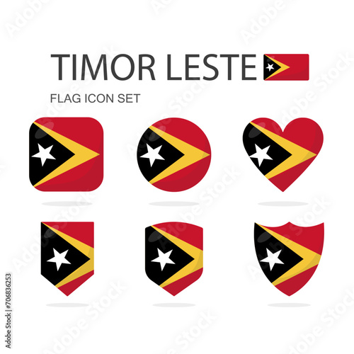 Timor Leste 3d flag icons of 6 shapes all isolated on white background. Free Download Timor Leste 3d flag icons of 6 shapes all isolated on white background. - GFXLoad