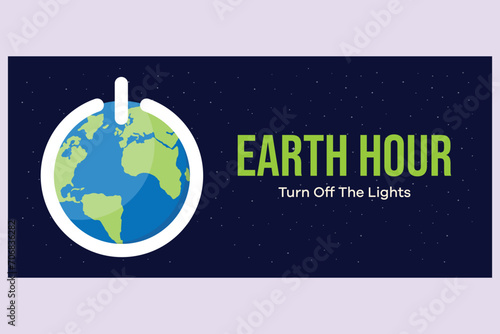 Earth Hour concept. Colored flat vector illustration isolated.