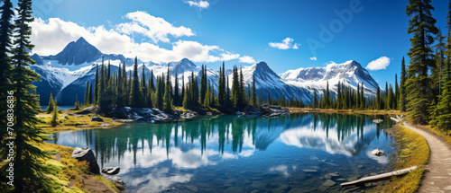 Panoramic view of Canadas Emerald Lake Advertising and travel photography
