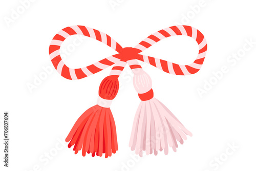 Martisor talisman, traditional accessory for holiday of early spring in Romania and Moldova. Romanian symbol of spring.