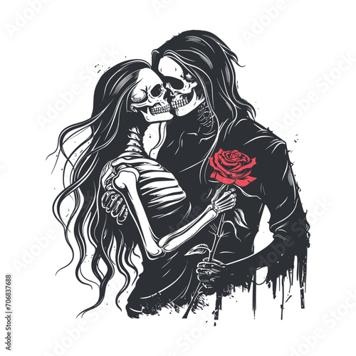 gothic skeleton with long flowing