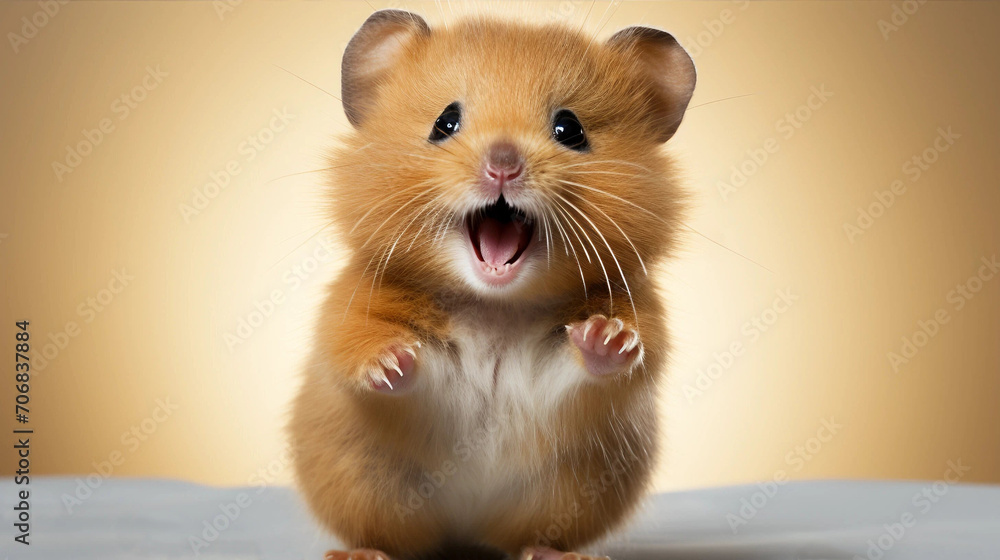 Isolated Closeup of a Hamster With a Surprised Expression on Its Face