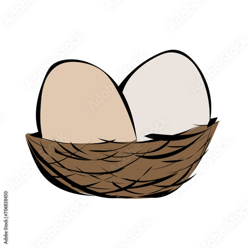 Nest mit Eiern