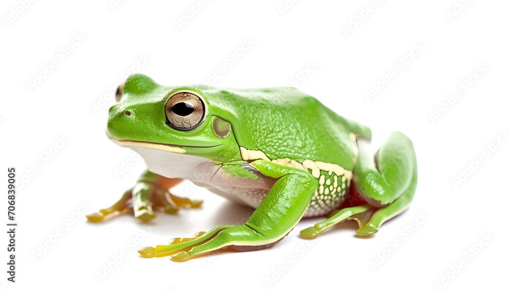 Green Tree Frog isolated on white background Green Tree Frog isolated on white background