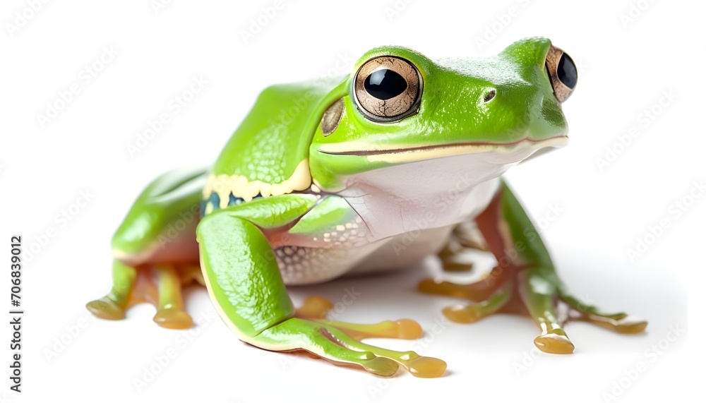 Obraz premium Green Tree Frog isolated on white background