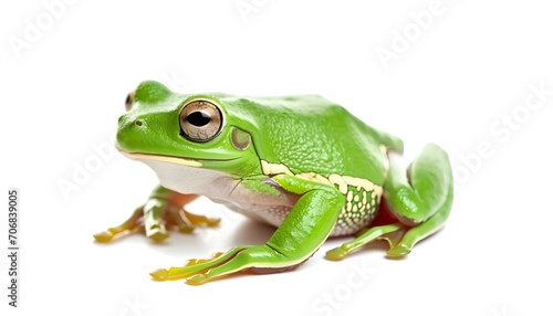 Green Tree Frog isolated on white background