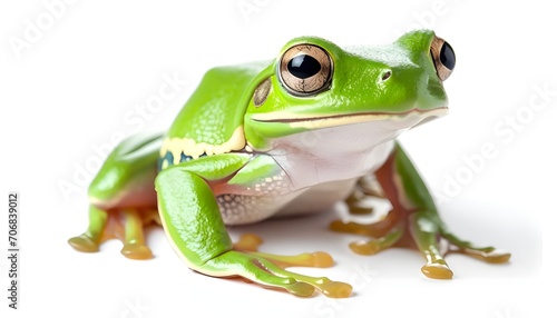 Green Tree Frog isolated on white background