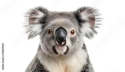 Koala bear close-up againts white background © thiraphon