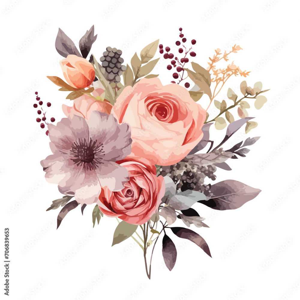 bouquet of roses illustration vector
