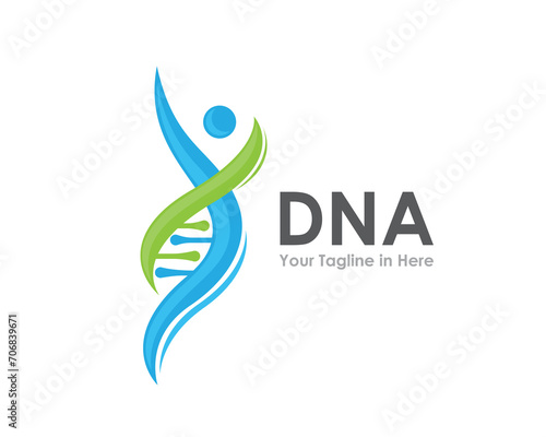 human fit jump health genetic logo icon symbol design template illustration inspiration