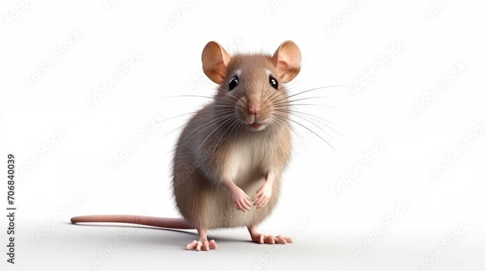Photograph brown mouse on white background Photograph brown mouse on white background