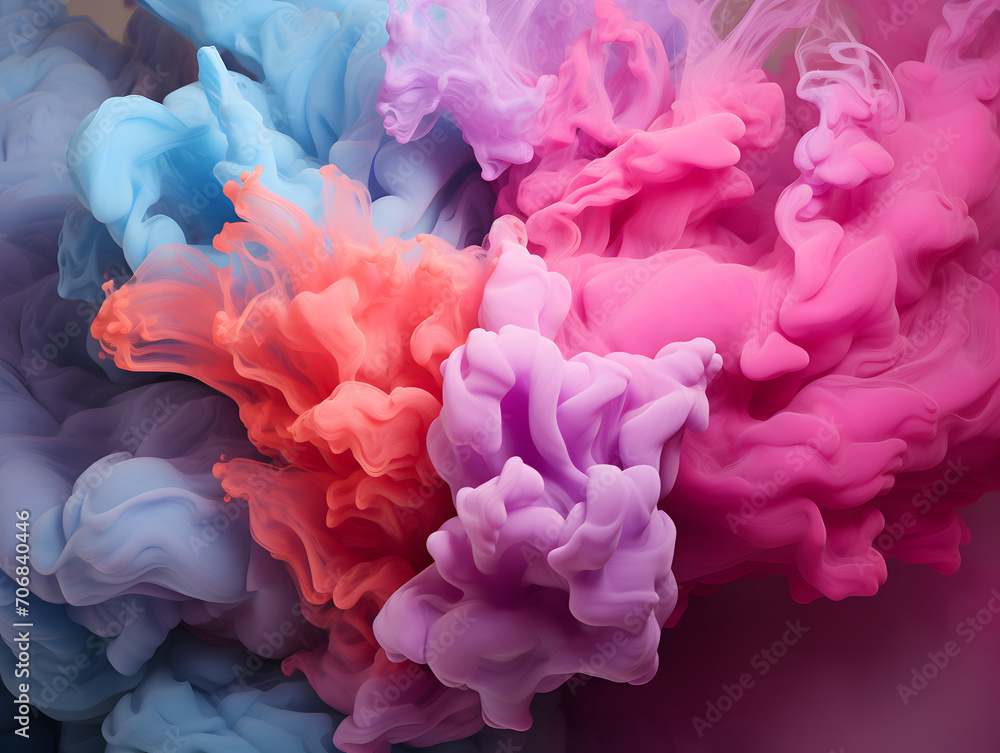 A colorful cloud of smoke rising in the sky A colorful cloud of smoke rising in the sky
