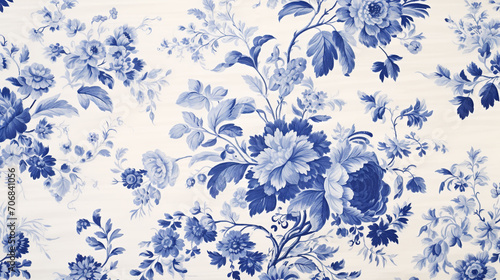 Seamless floral pattern. Classic illustration. Toile de Jouy