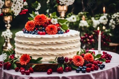wonderful cake with berries