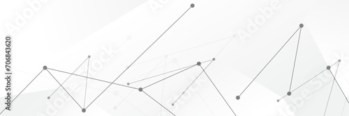 Abstract white Geometric technology network connect design background.