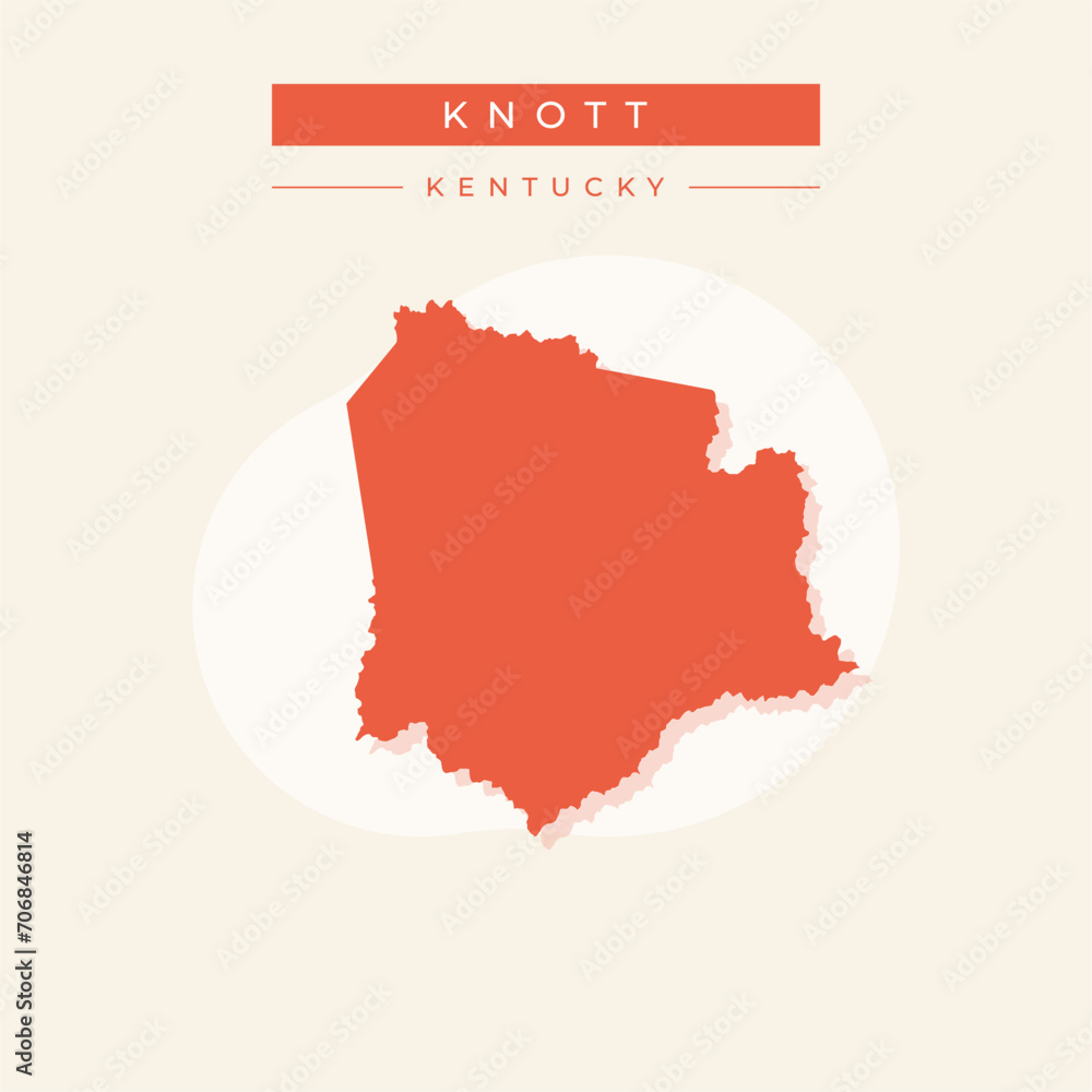 Vector illustration vector of Knott map Kentucky