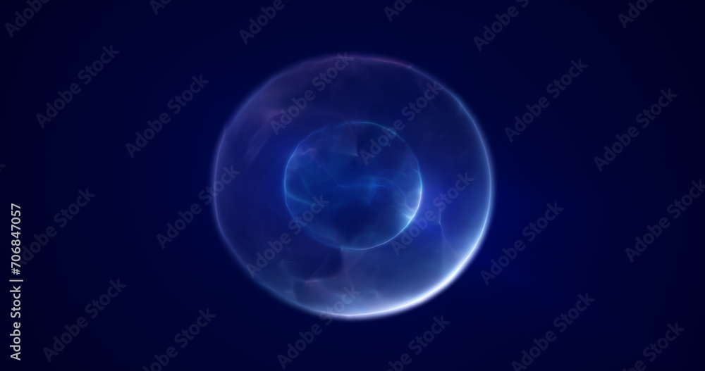 Spinning blue purple energy sphere digital hi-tech ball futuristic magic circle glowing bright force field abstract background Spinning blue purple energy sphere digital hi-tech ball futuristic magic circle glowing bright force field abstract background