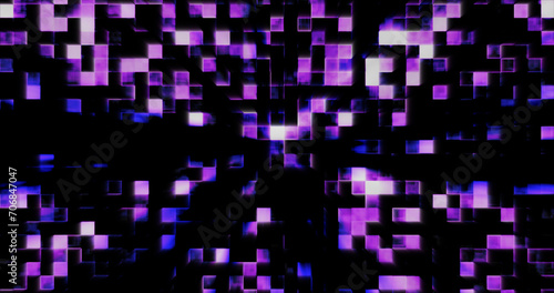 Konstfotografi Purple energy glowing blocks digital futuristic squares computer bright backgrou