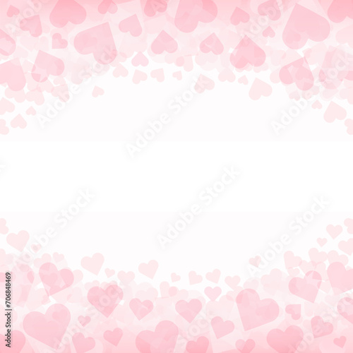 バレンタインに使えるピンクのハートのベクターフレーム画像 © ICIM