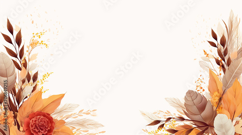 beautiful square background with space for text with autumn leaves design