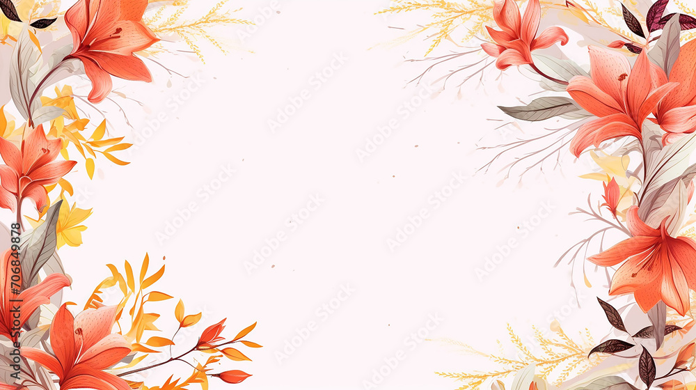 beautiful square background with space for text with azalea honeysuckle
