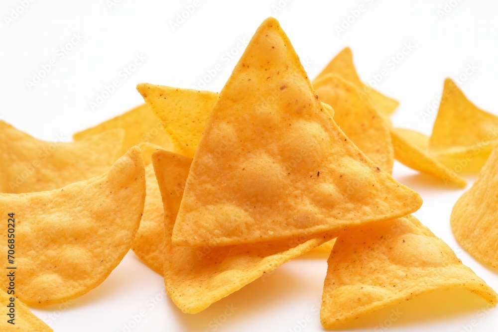 corn chips triangular shape evitate white background corn chips triangular shape evitate white background