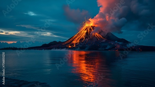 Lava Flows on active volcano  photo