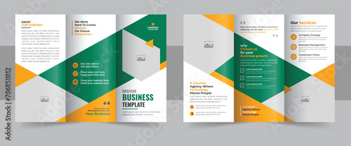 Business trifold brochure template, Creative or Professional tri fold brochure design layout
