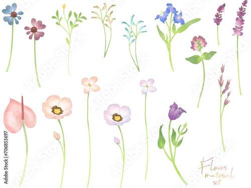 花の素材セット（水彩3）