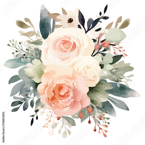 bunch of roses illustration vector 