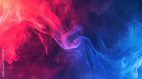 Colorful pink and blue smoke on a black background.
