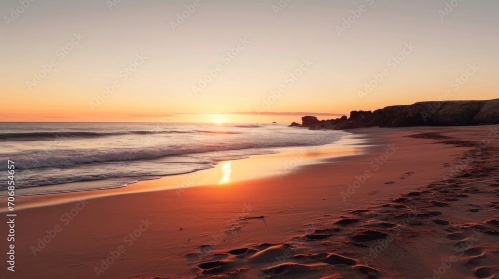 Tranquil beach at dawn