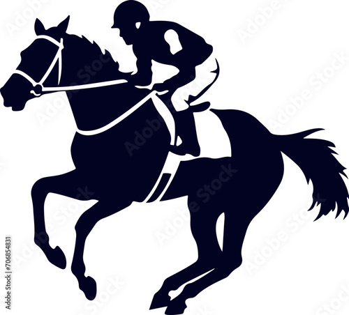 Racing horse man silhouette