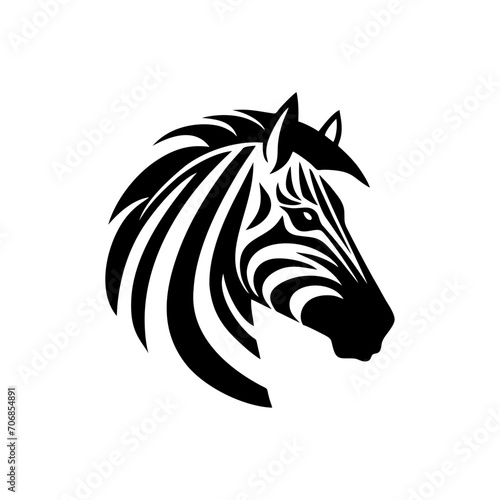 simple zebra head logo with solid black color