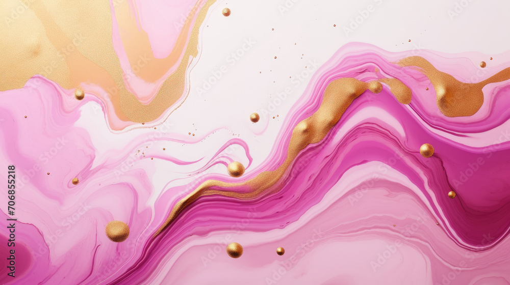  pink  and golden foam with texture background of liquid paint,pink and gold liquid paint luxury wall texture with shiny golden veins pattern abstract background.Fluid art texture.Liquid acrylic artwo